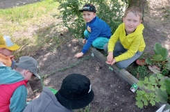 2023-05-18 - Sowy - Prace porządkowe w przedszkolnym ogródku warzywnym